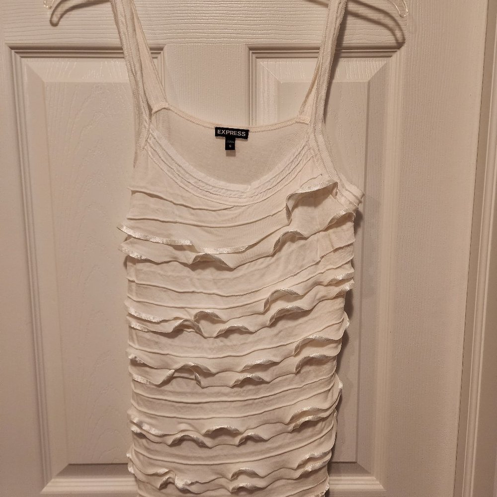 Express White Ruffle Cami
